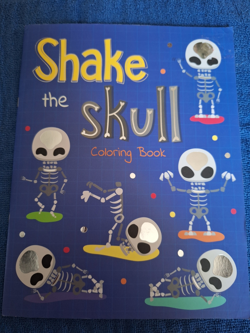 Nwt Shake the Skull Coloring Book - Blue Skeleton Art